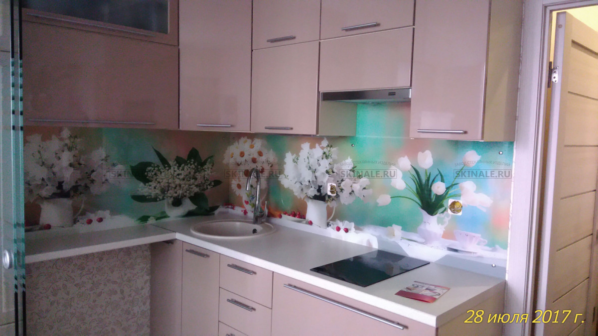 Фартуки для кухни: Цветы - 3003